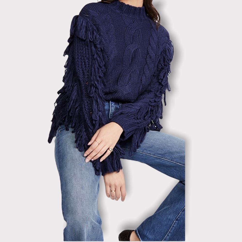 525 cable fringe pullover  classic  sweater New With Tags Size xs